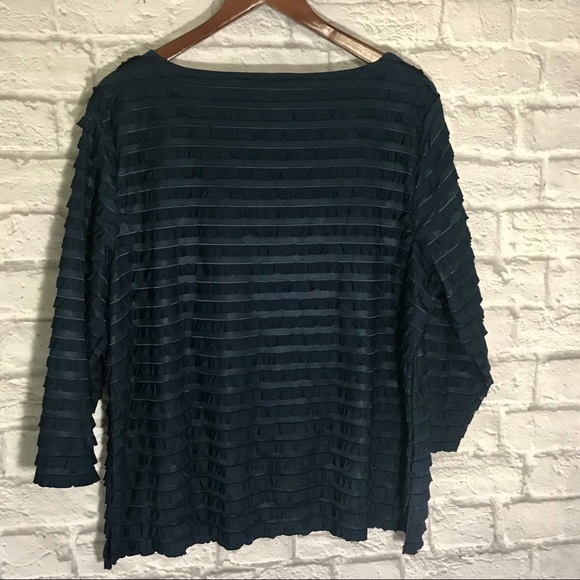 Coldwater Creek Longsleeve Ruffle Top - Picture 2 of 3